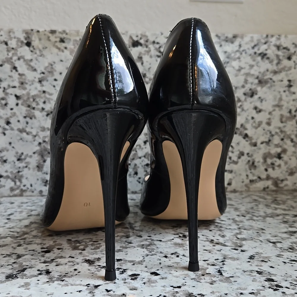 Elegant Black Shofoo Stiletto Heels - Picture 8 of 11